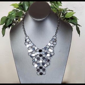 3/ $30 Gun Metal Net Style Waterfall Necklace.